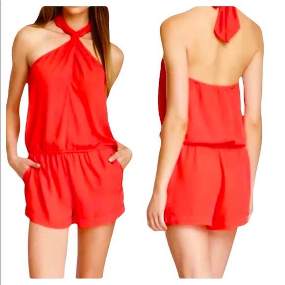 BCBG Maxazria Red Women’s Romper - Halter Top - Picture 1 of 8